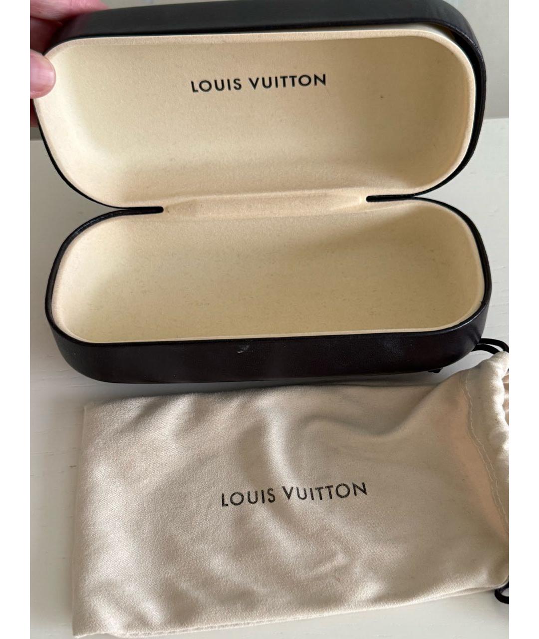 LOUIS VUITTON Коричневые металлические солнцезащитные очки, фото 5
