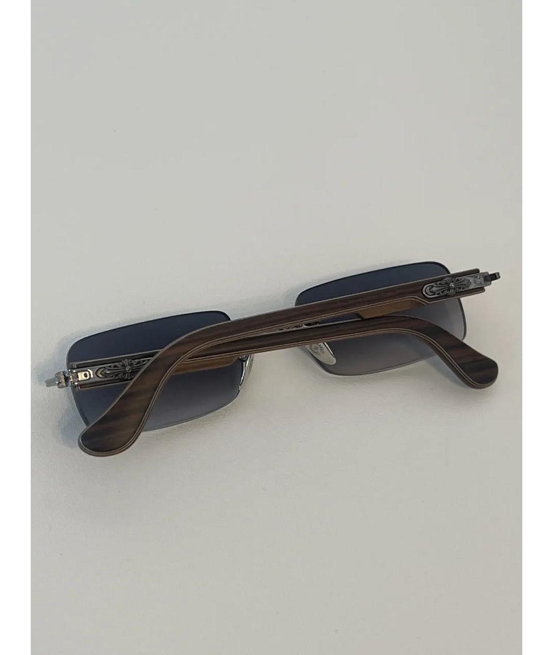 CHROME HEARTS Коричневые деревянные солнцезащитные очки, фото 5