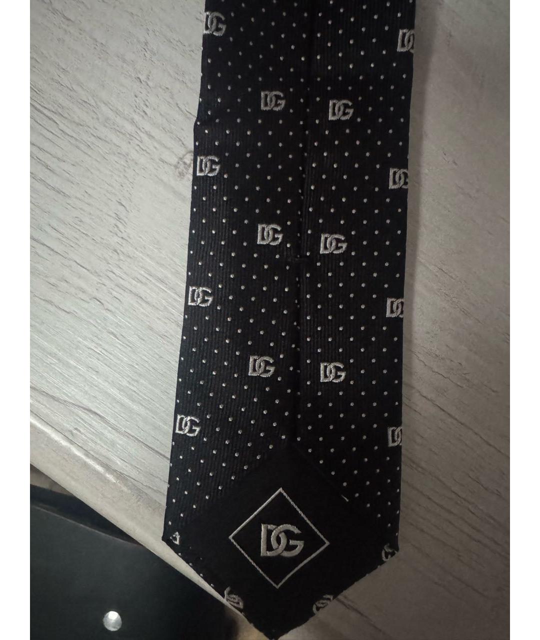 DOLCE&GABBANA Черный шелковый галстук, фото 3