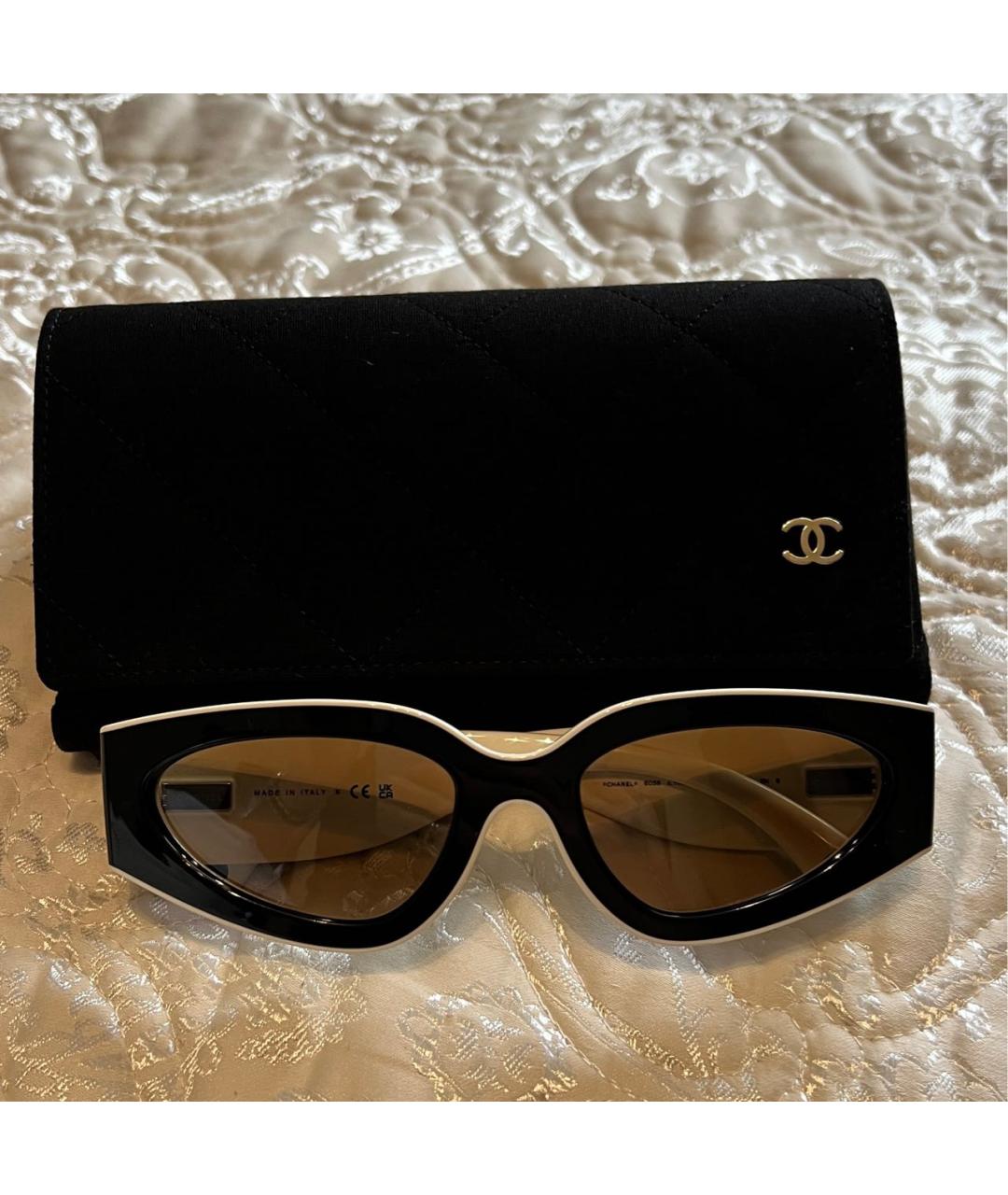 CHANEL Черные пластиковые солнцезащитные очки, фото 4