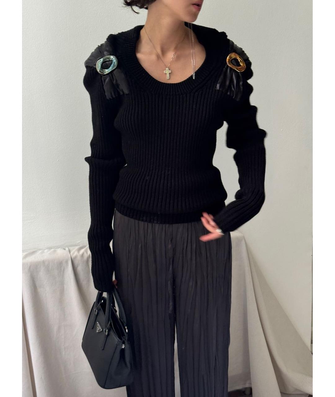 BOTTEGA VENETA Черный шерстяной джемпер / свитер, фото 2