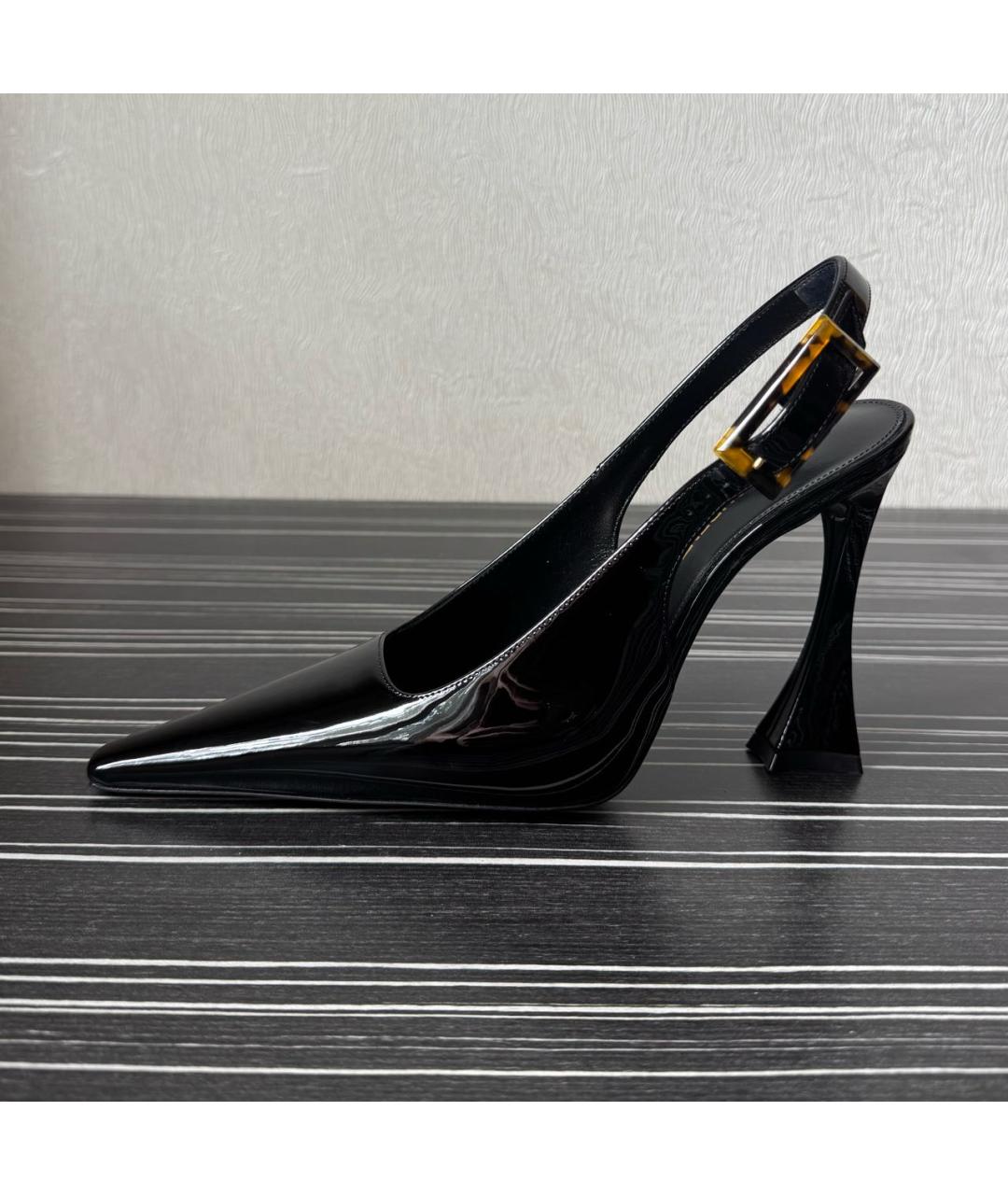 SAINT LAURENT Черные туфли из лакированной кожи, фото 8