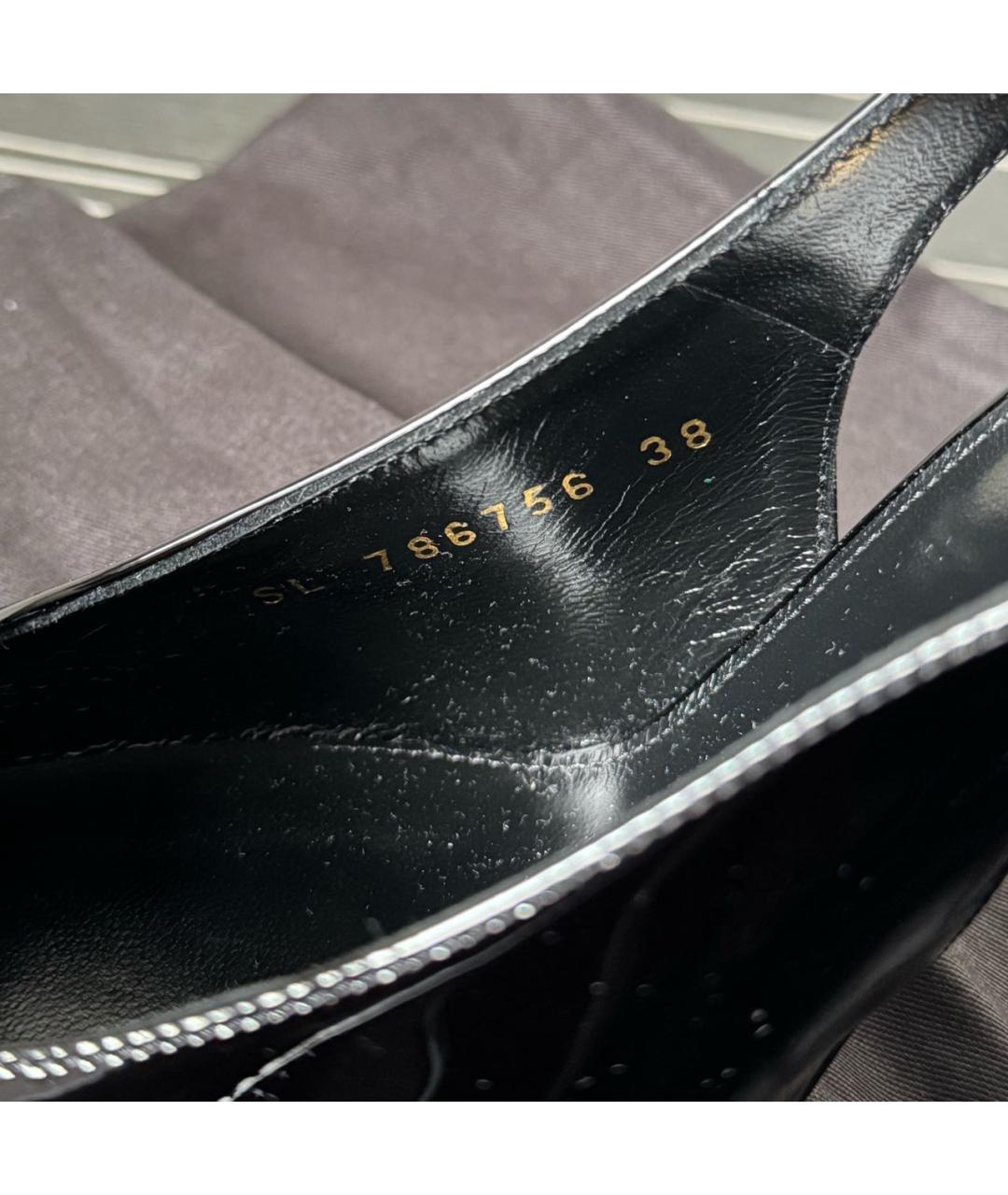 SAINT LAURENT Черные туфли из лакированной кожи, фото 4