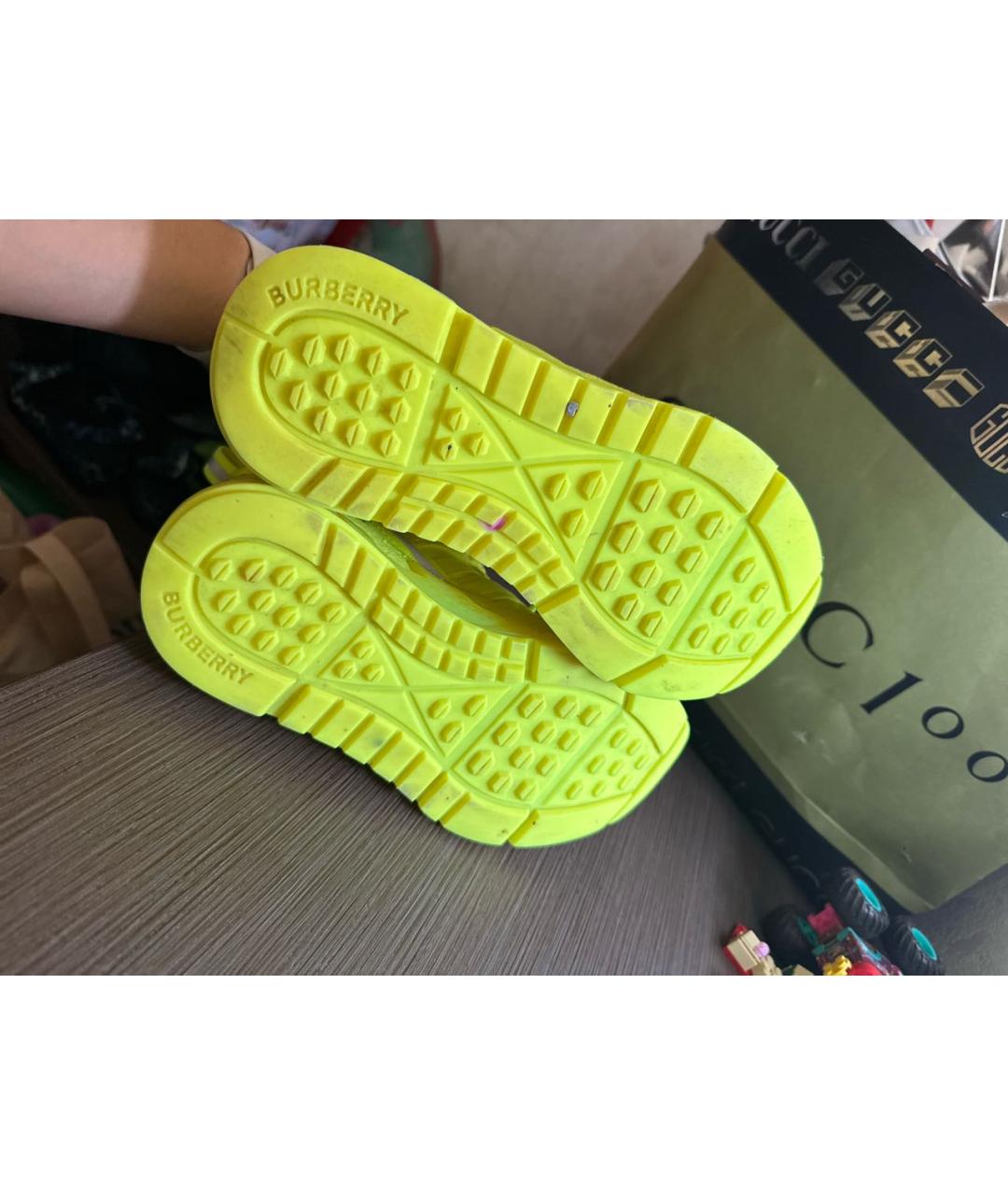 BURBERRY Желтые кроссовки, фото 6