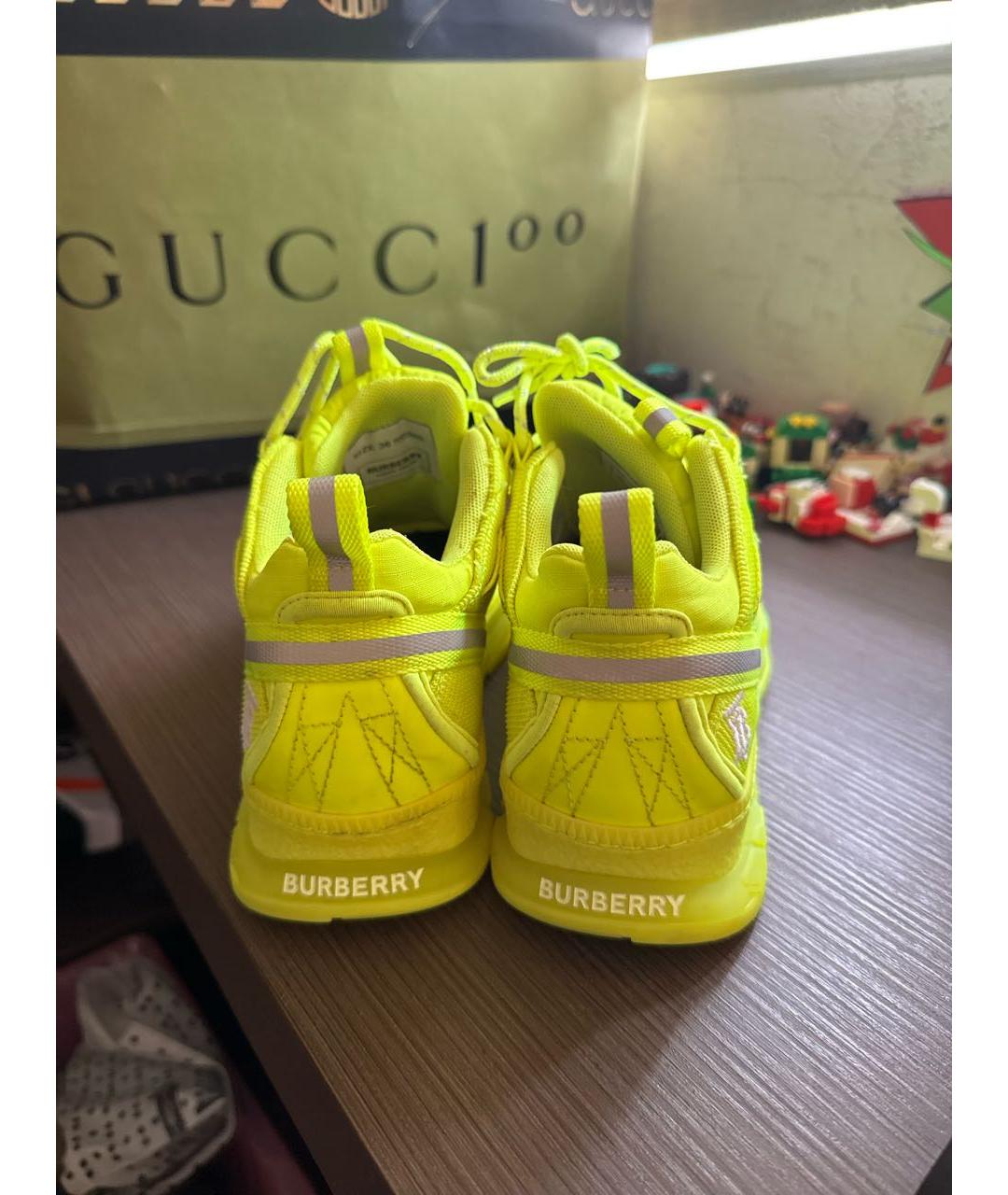 BURBERRY Желтые кроссовки, фото 5