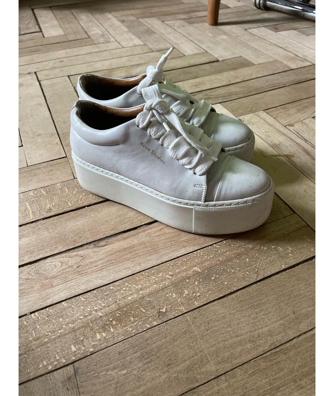 ACNE STUDIOS Белые кожаные кроссовки, фото 8