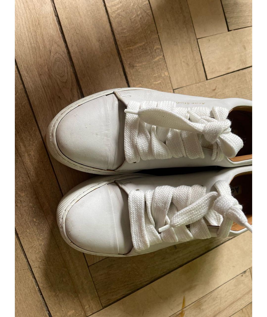 ACNE STUDIOS Белые кожаные кроссовки, фото 7