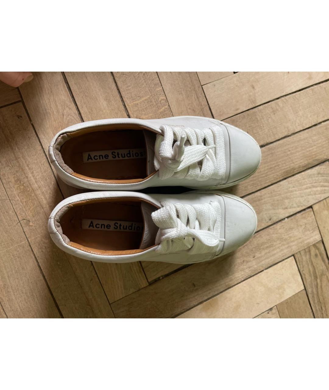 ACNE STUDIOS Белые кожаные кроссовки, фото 3