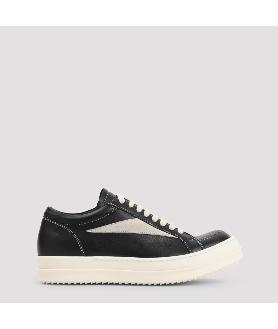 RICK OWENS Черные кожаные кеды, фото 2