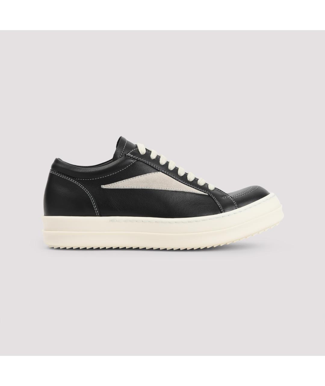 RICK OWENS Черные кожаные кеды, фото 3