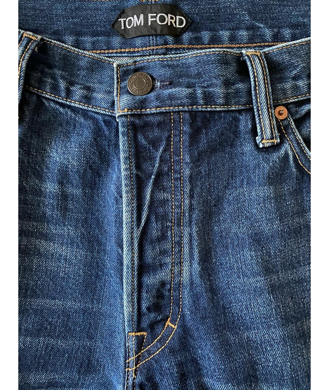 TOM FORD Синие хлопковые прямые джинсы, фото 3