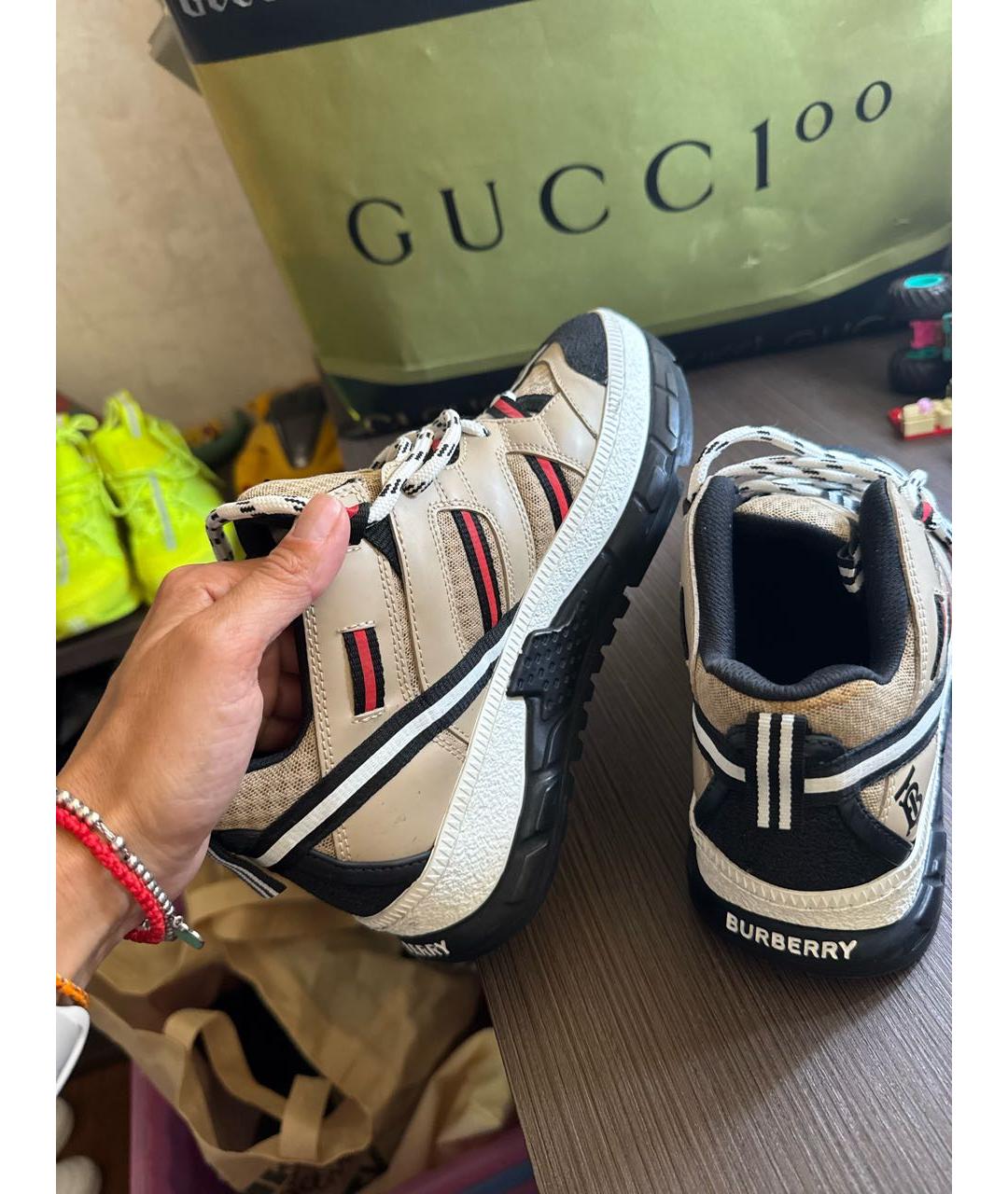 BURBERRY Бежевые кроссовки, фото 5