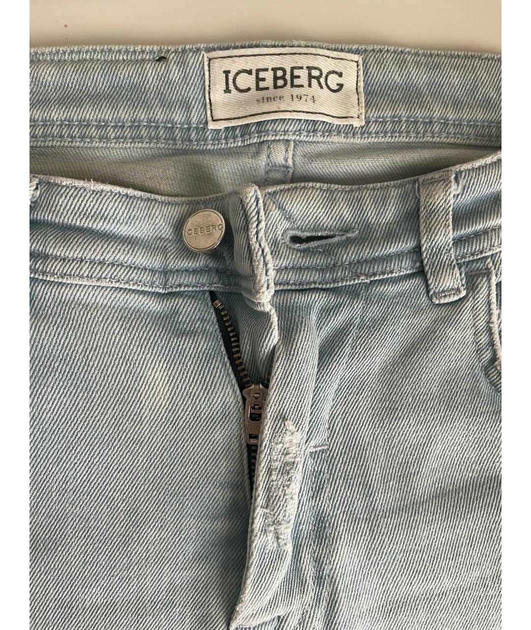 ICEBERG Голубые хлопковые джинсы клеш, фото 3
