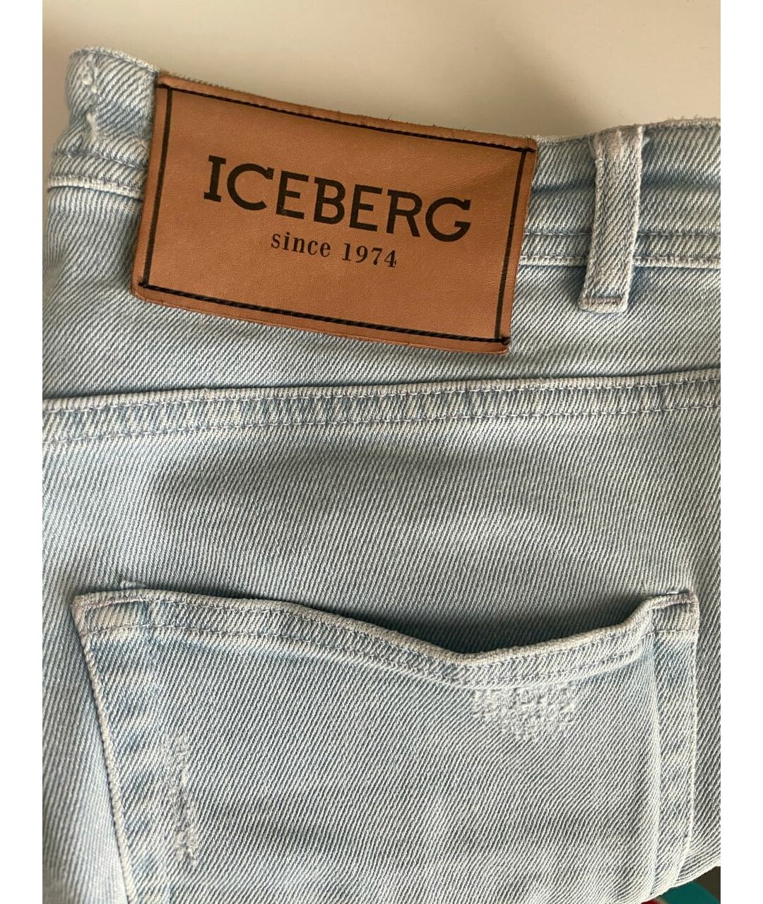 ICEBERG Голубые хлопковые джинсы клеш, фото 7