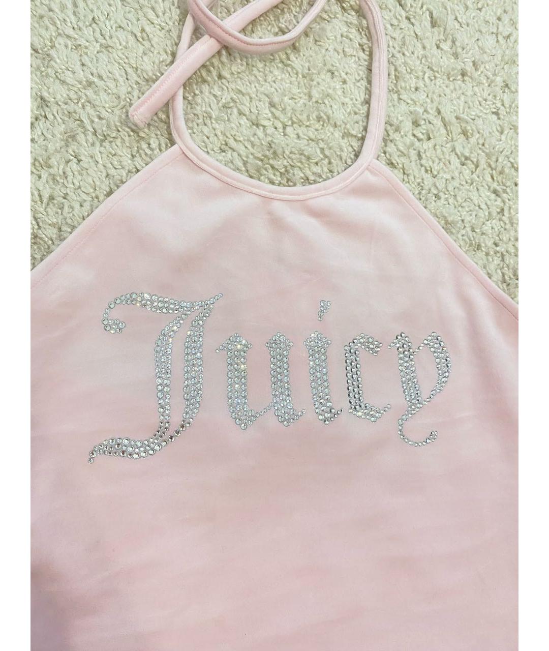 JUICY COUTURE Розовая велюровая майка, фото 3