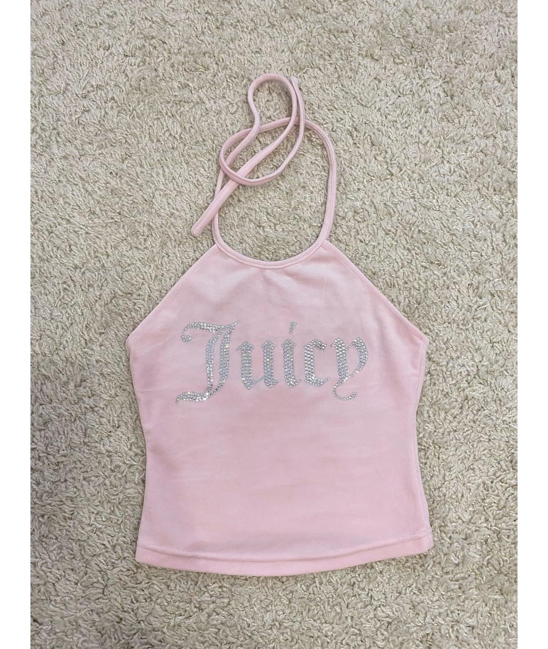 JUICY COUTURE Розовая велюровая майка, фото 7