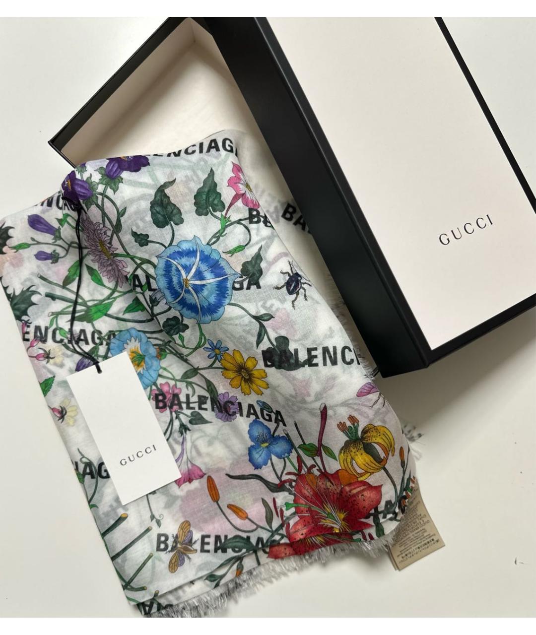 GUCCI Белый хлопковый платок, фото 4