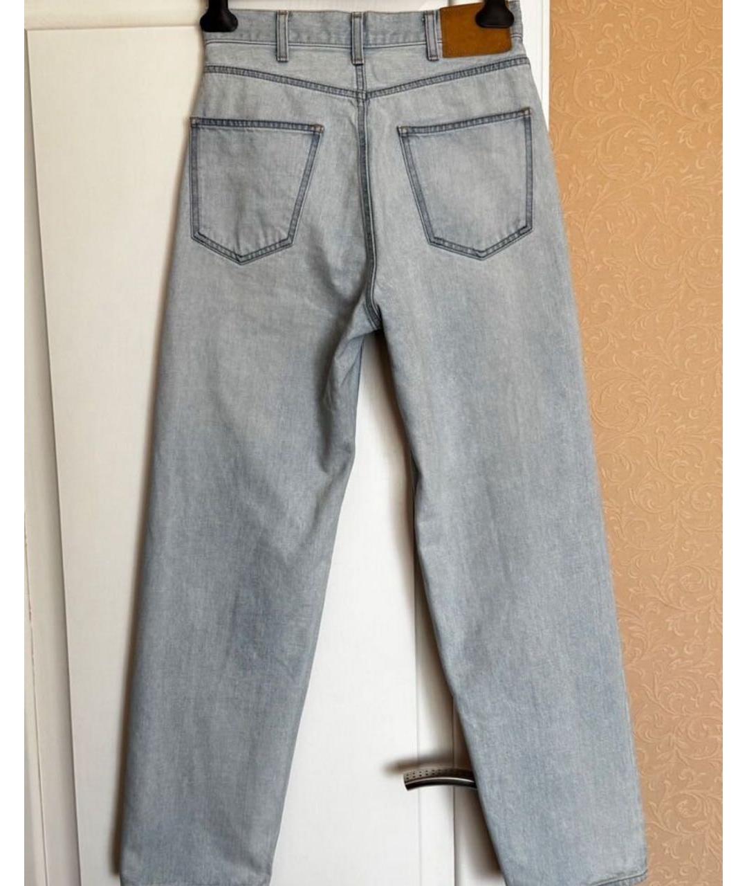 CELINE Голубые хлопковые прямые джинсы, фото 6