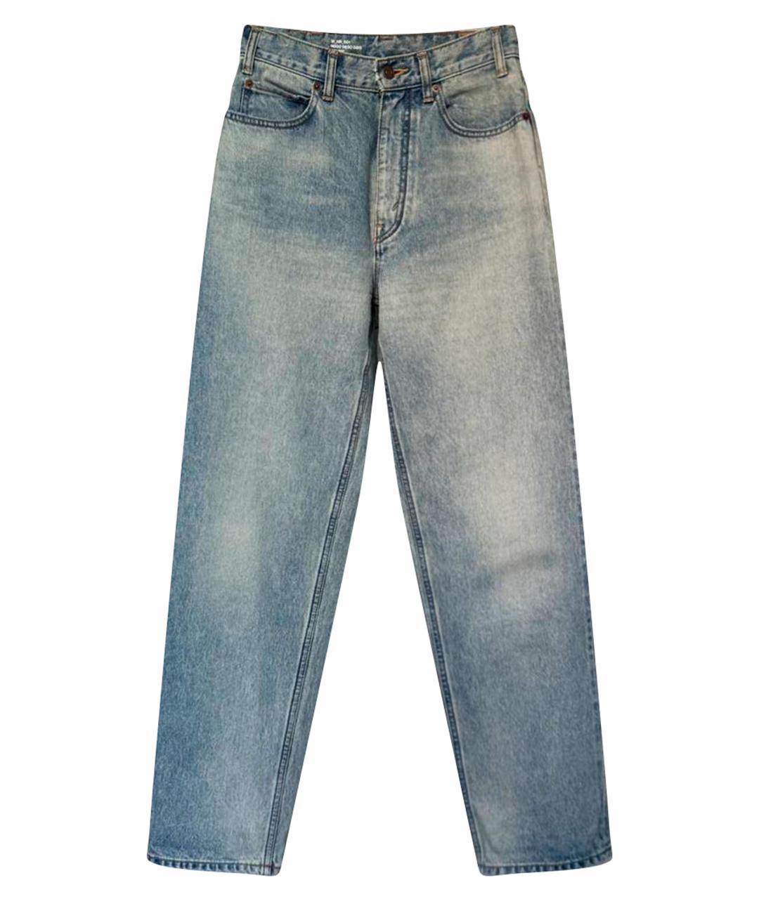 CELINE Голубые хлопковые прямые джинсы, фото 1