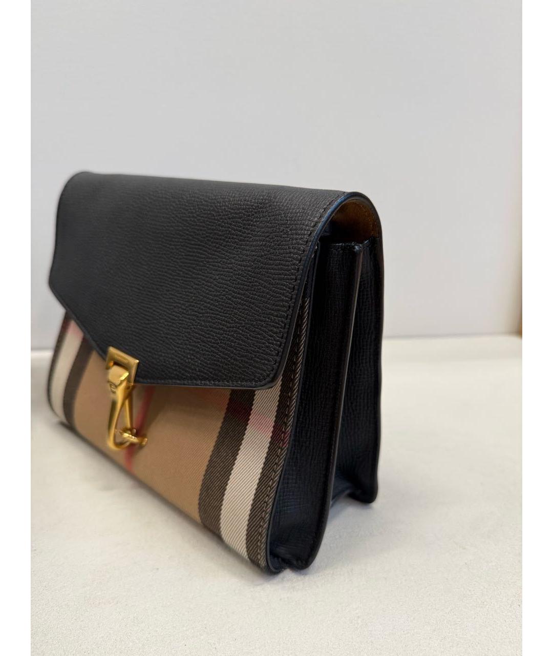 BURBERRY Черная кожаная сумка через плечо, фото 2