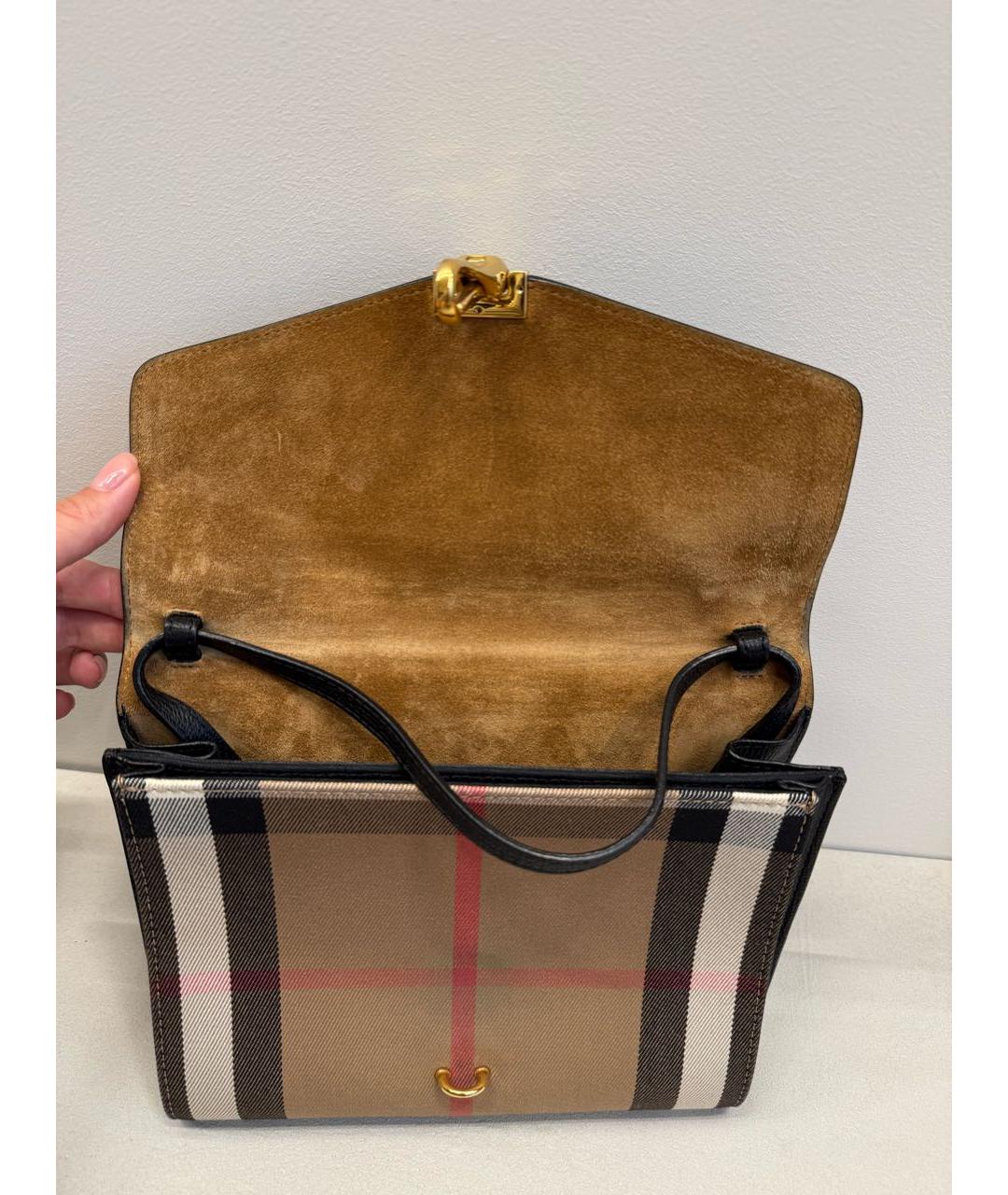 BURBERRY Черная кожаная сумка через плечо, фото 4