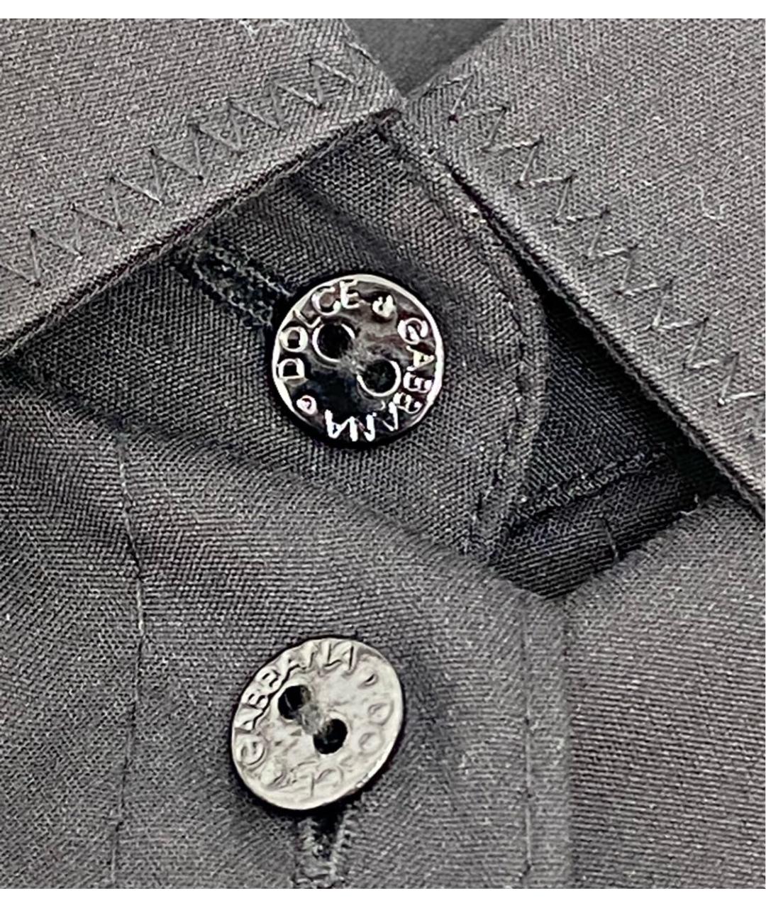DOLCE&GABBANA Черная хлопко-эластановая рубашка, фото 4