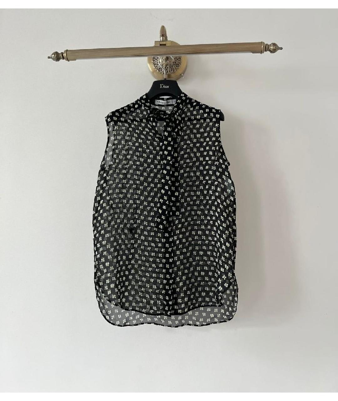 CHRISTIAN DIOR Черная шелковая блузы, фото 10