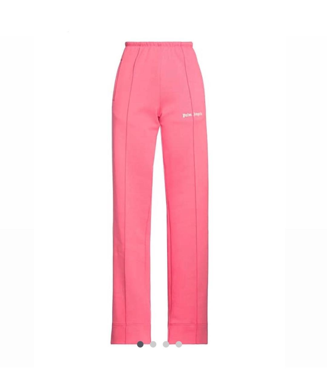 PALM ANGELS Розовые полиэстеровые прямые брюки, фото 1