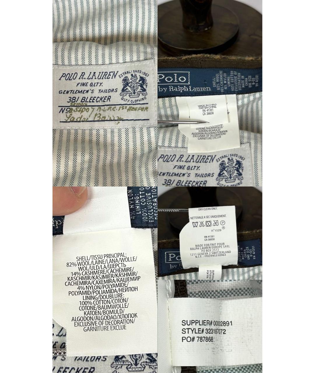 POLO RALPH LAUREN Коричневая шерстяная кепка/бейсболка, фото 8