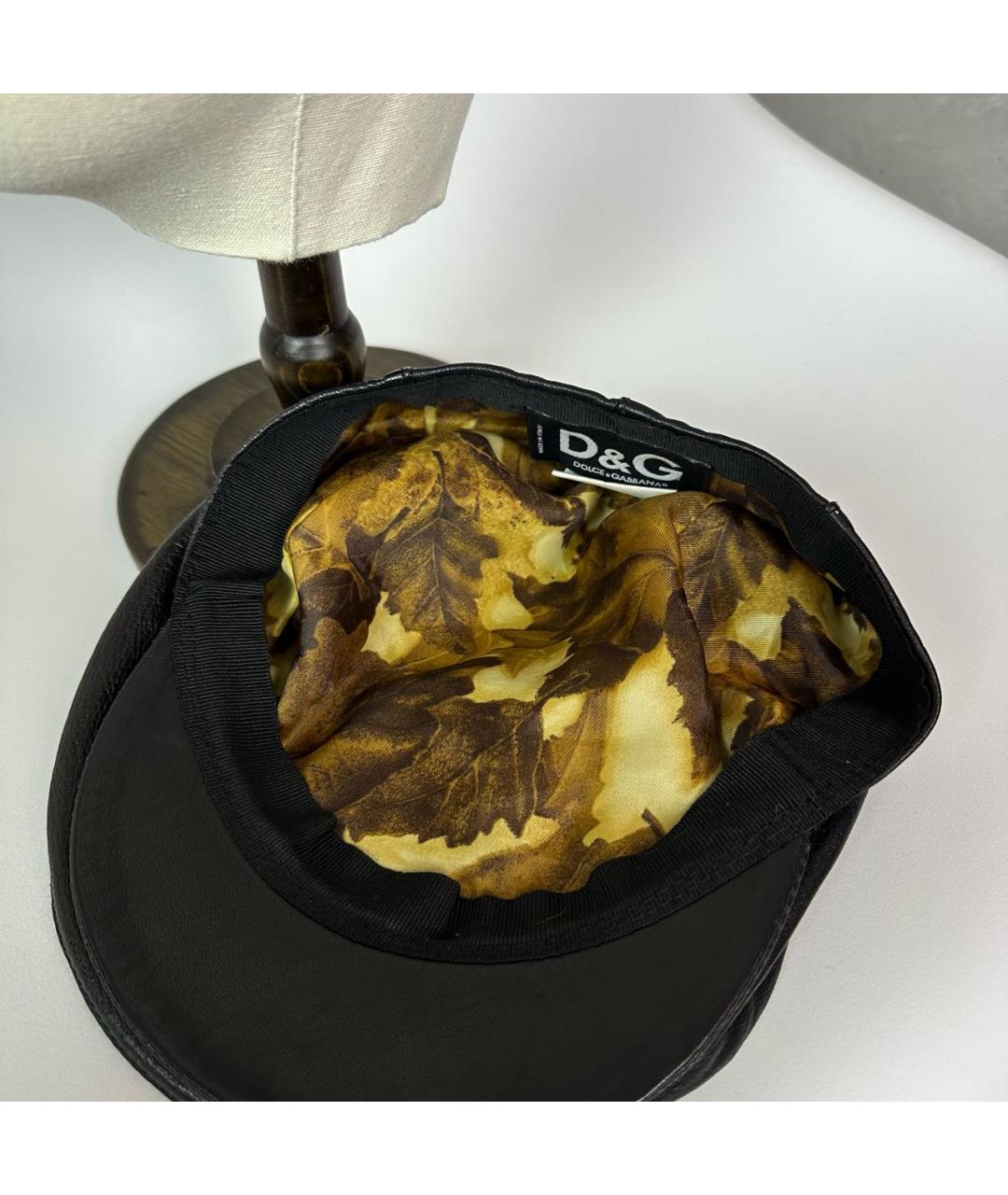 DOLCE&GABBANA Черная кожаная кепка/бейсболка, фото 7