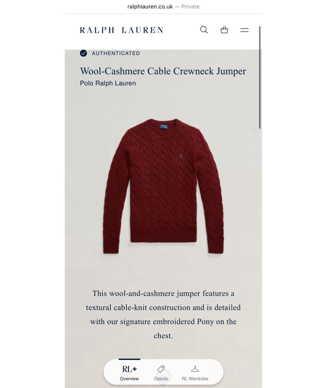 POLO RALPH LAUREN Бордовый джемпер / свитер, фото 5