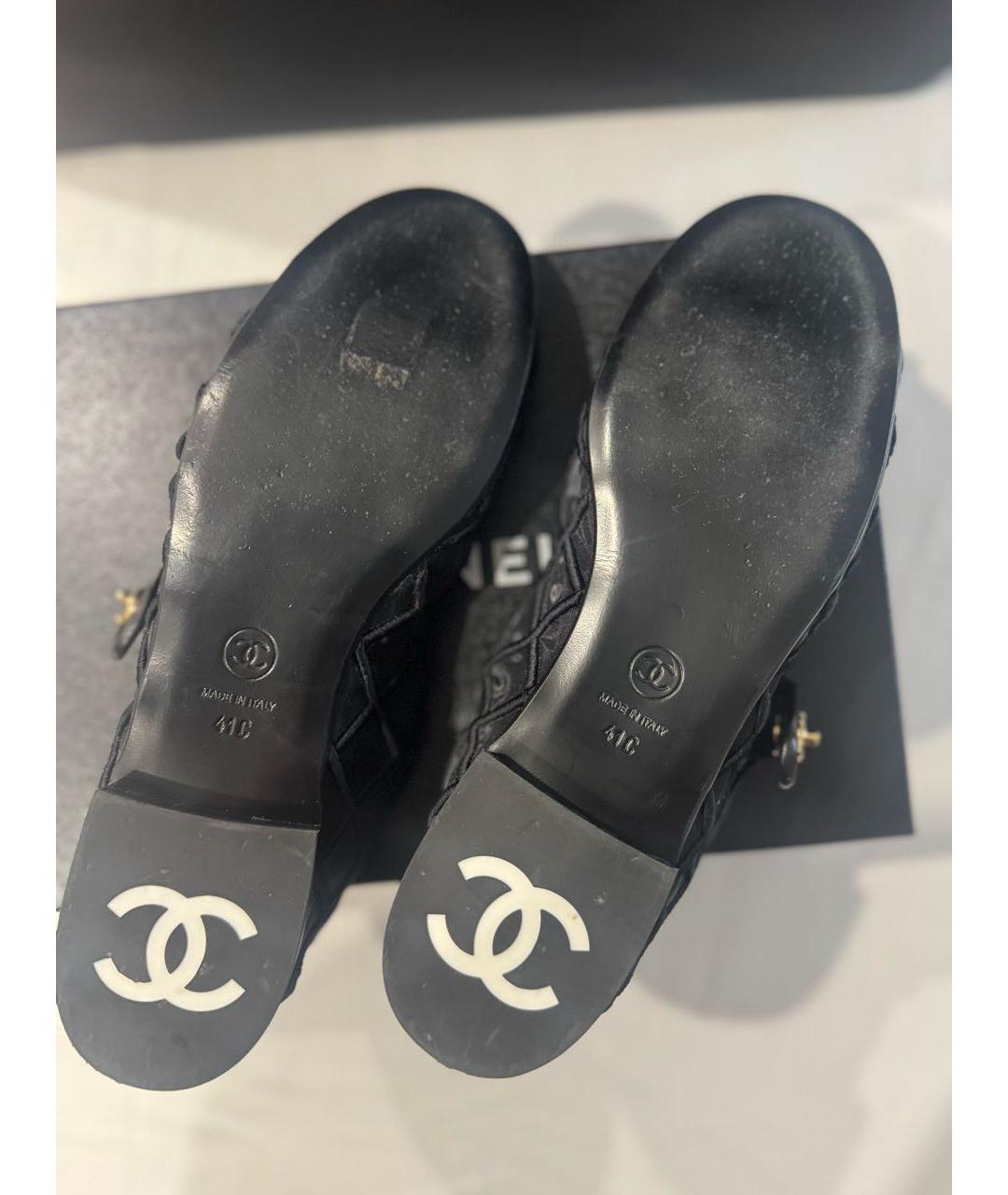 CHANEL Черные текстильные балетки, фото 4