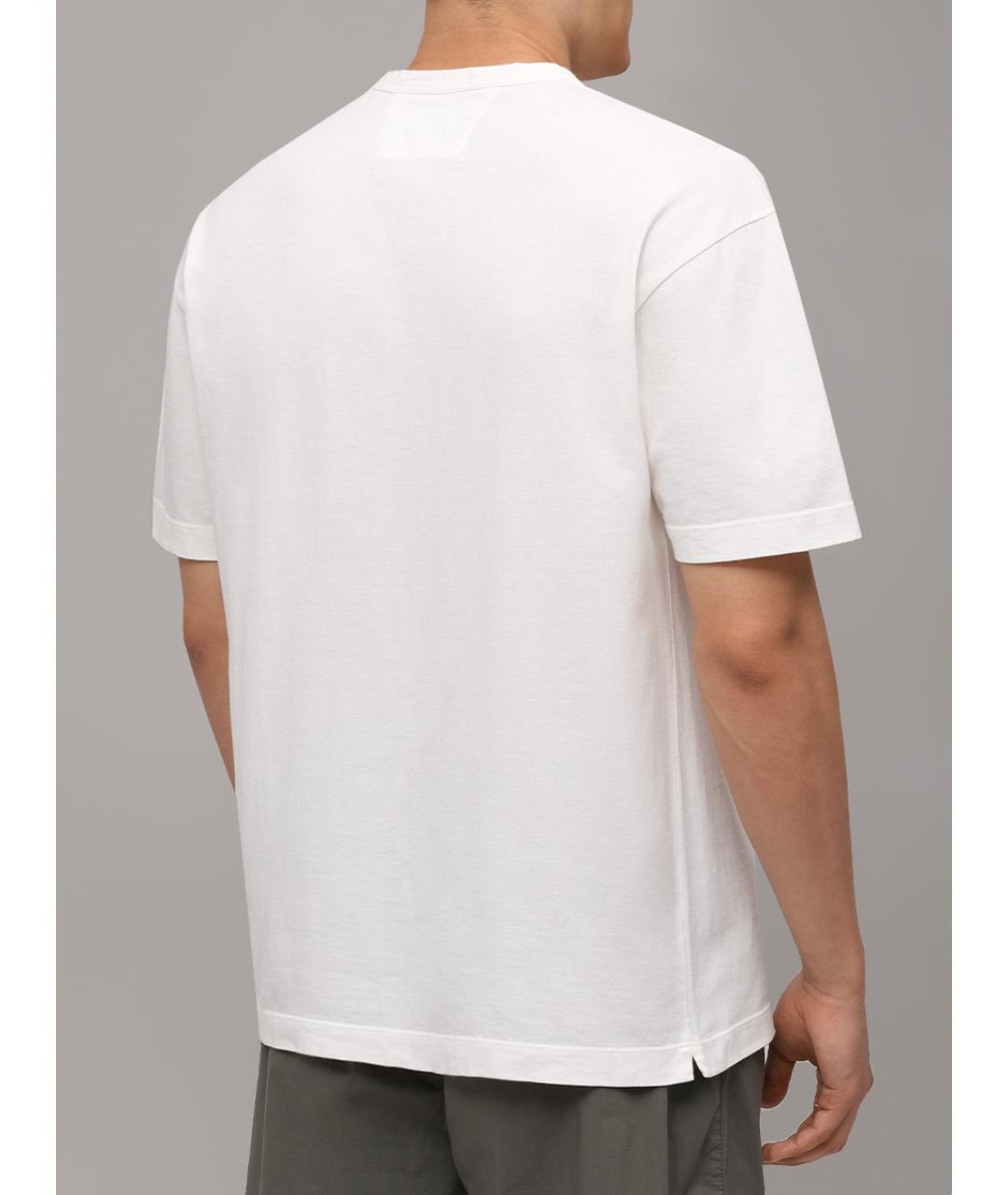 CP COMPANY Белая хлопковая футболка, фото 3