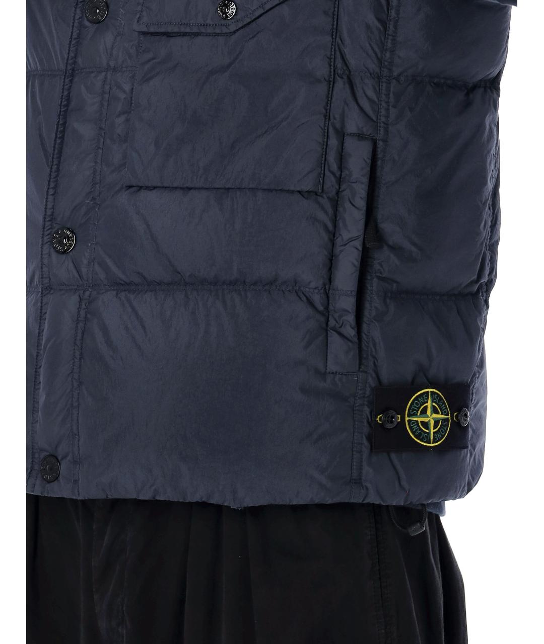 STONE ISLAND Синий полиамидовый жилет, фото 4