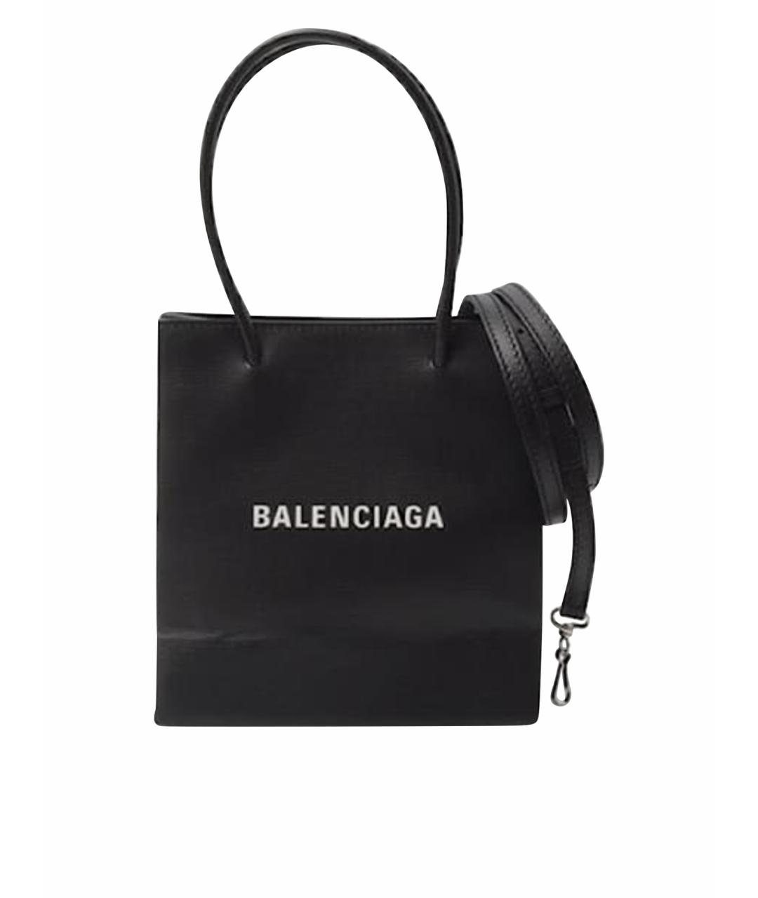 BALENCIAGA Черная кожаная сумка с короткими ручками, фото 1