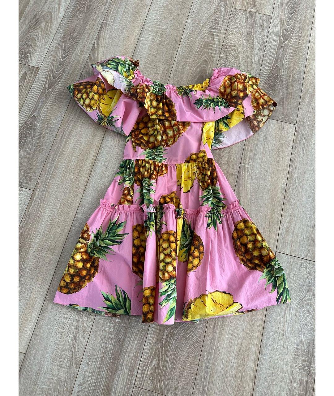 DOLCE&GABBANA Розовый хлопковый сарафан, фото 2