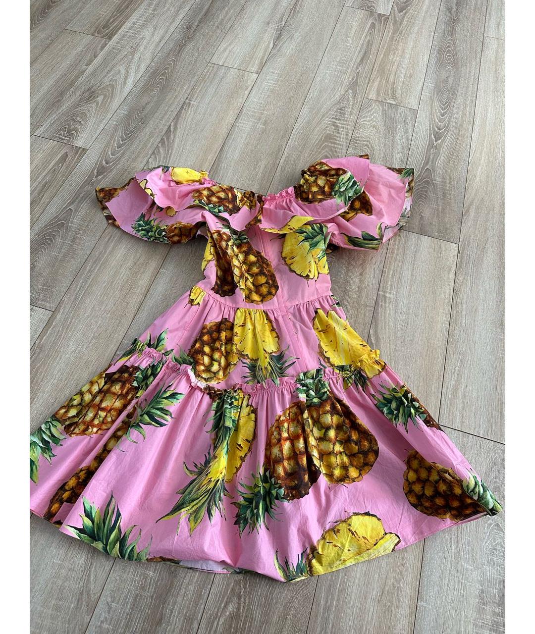 DOLCE&GABBANA Розовый хлопковый сарафан, фото 3