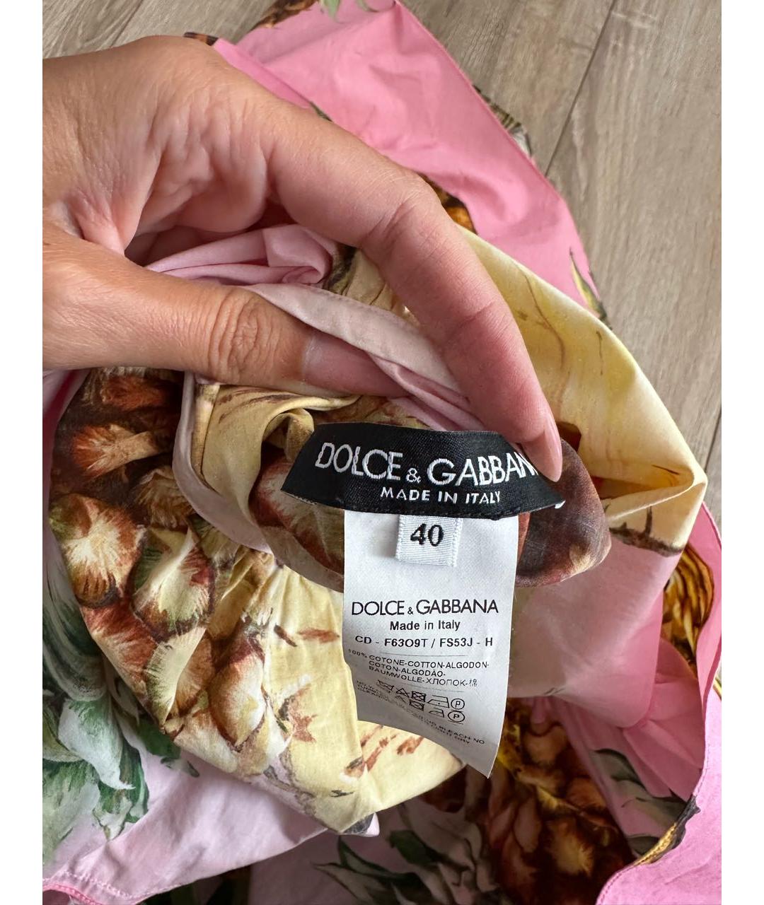 DOLCE&GABBANA Розовый хлопковый сарафан, фото 4