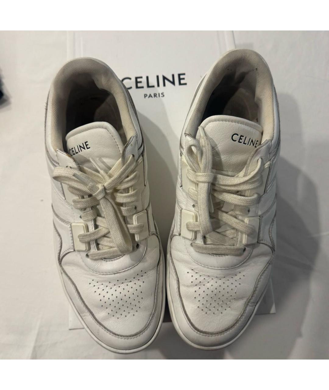 CELINE Белые кожаные кеды, фото 2