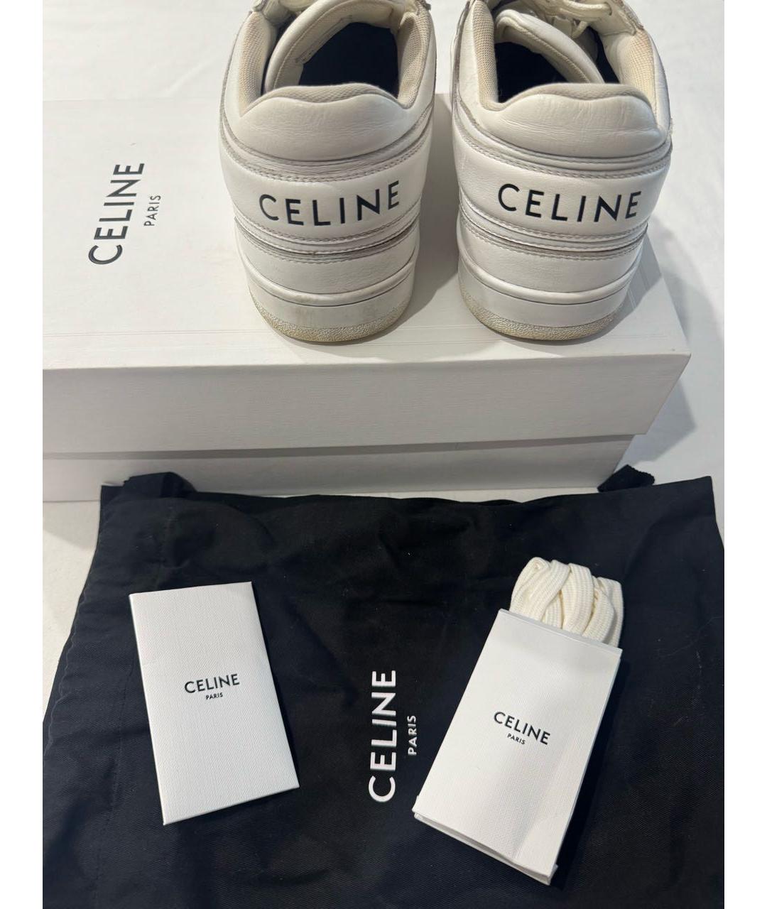 CELINE Белые кожаные кеды, фото 3