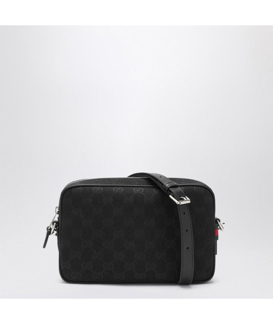 GUCCI Черная жаккардовая сумка на плечо, фото 3