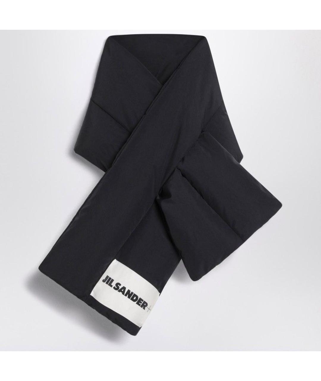 JIL SANDER Черный шарф, фото 3