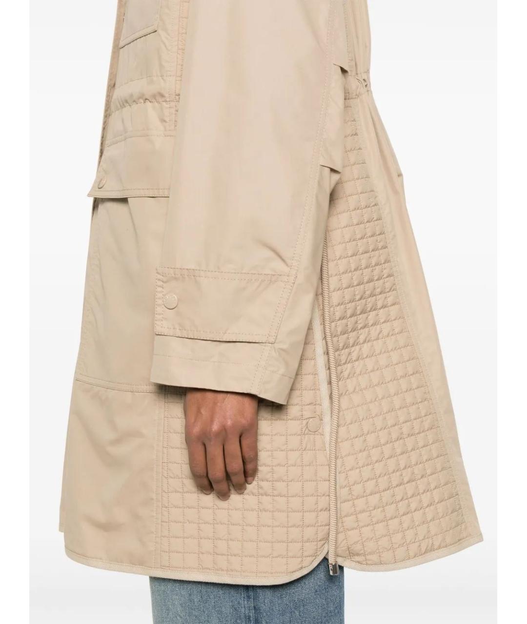 MONCLER Бежевая полиэстеровая парка, фото 5