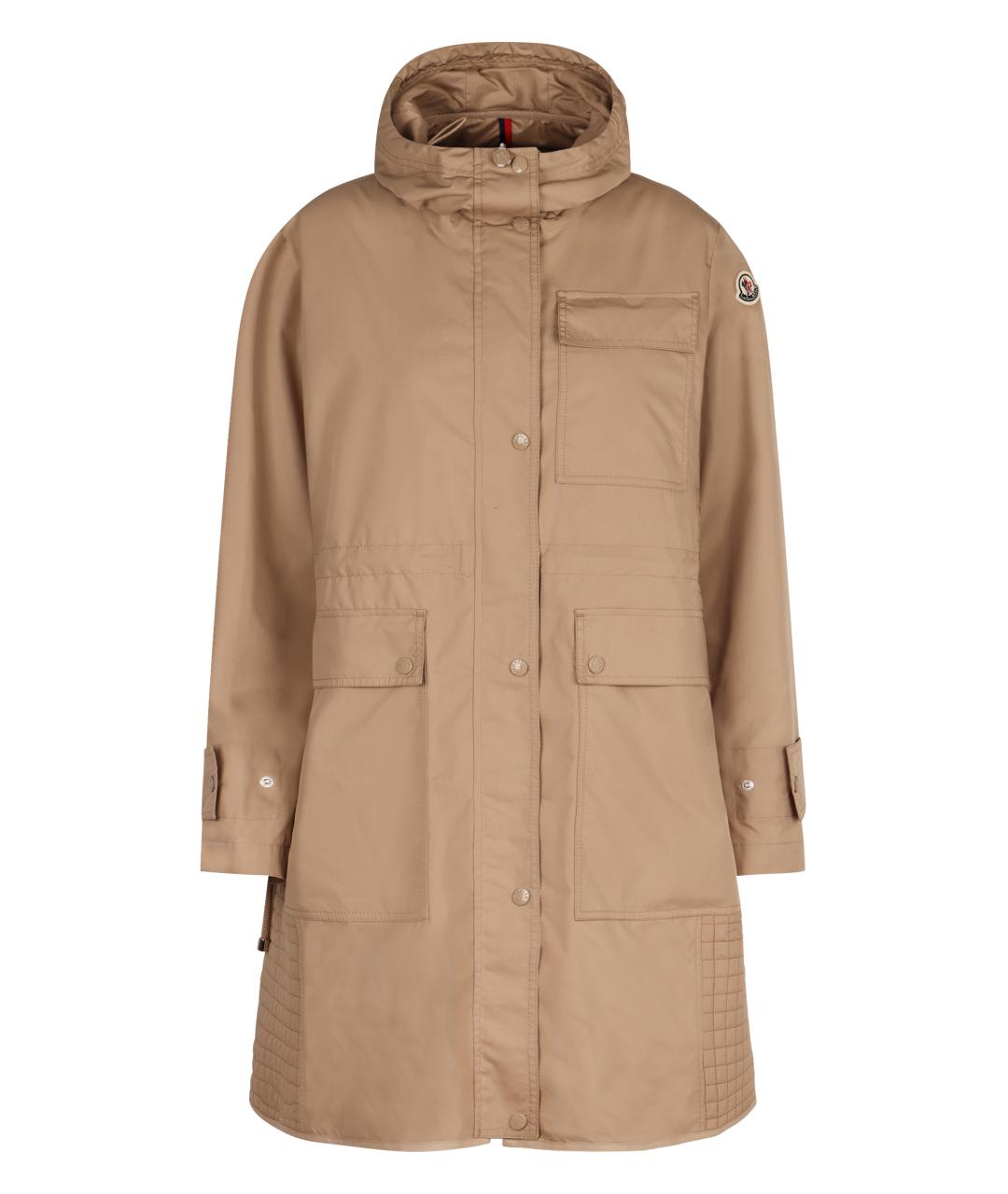 MONCLER Бежевая полиэстеровая парка, фото 1