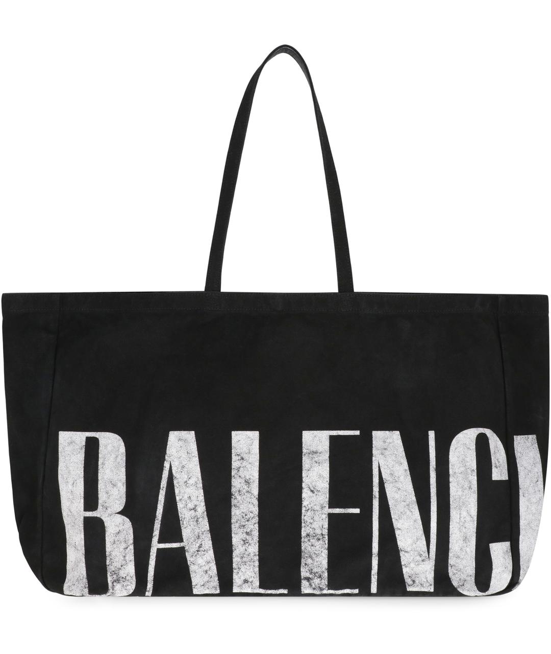 BALENCIAGA Черная тканевая сумка тоут, фото 2