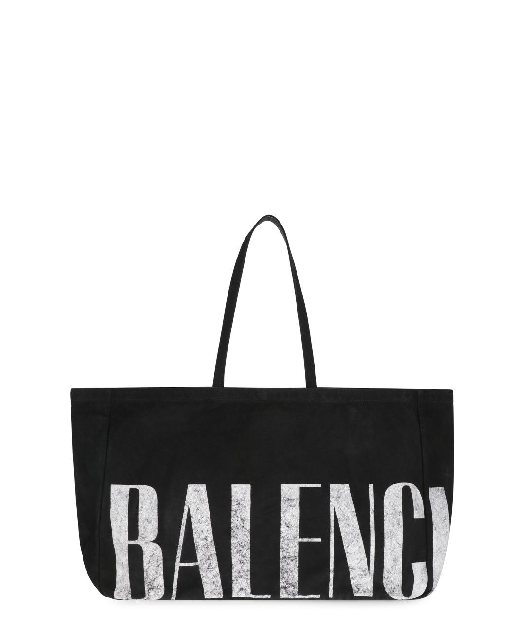 BALENCIAGA Черная тканевая сумка тоут, фото 1