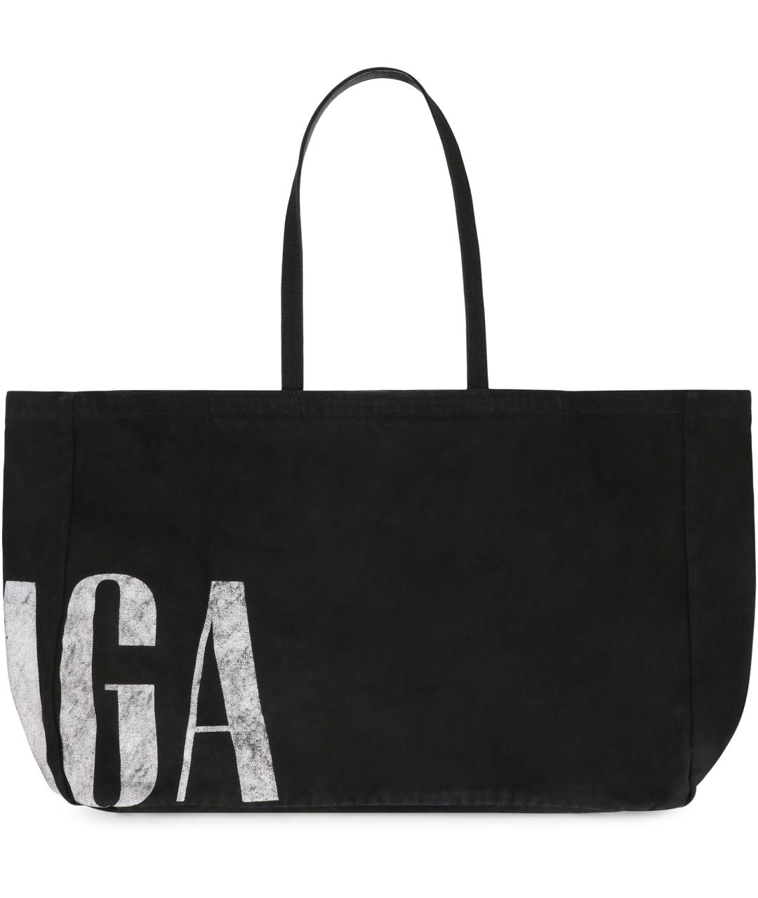 BALENCIAGA Черная тканевая сумка тоут, фото 3