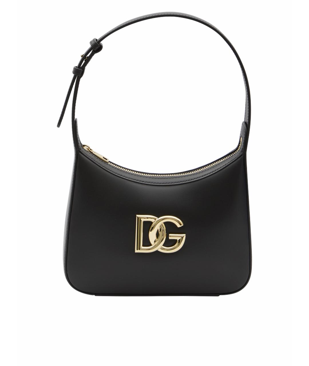 DOLCE&GABBANA Черная кожаная сумка через плечо, фото 1