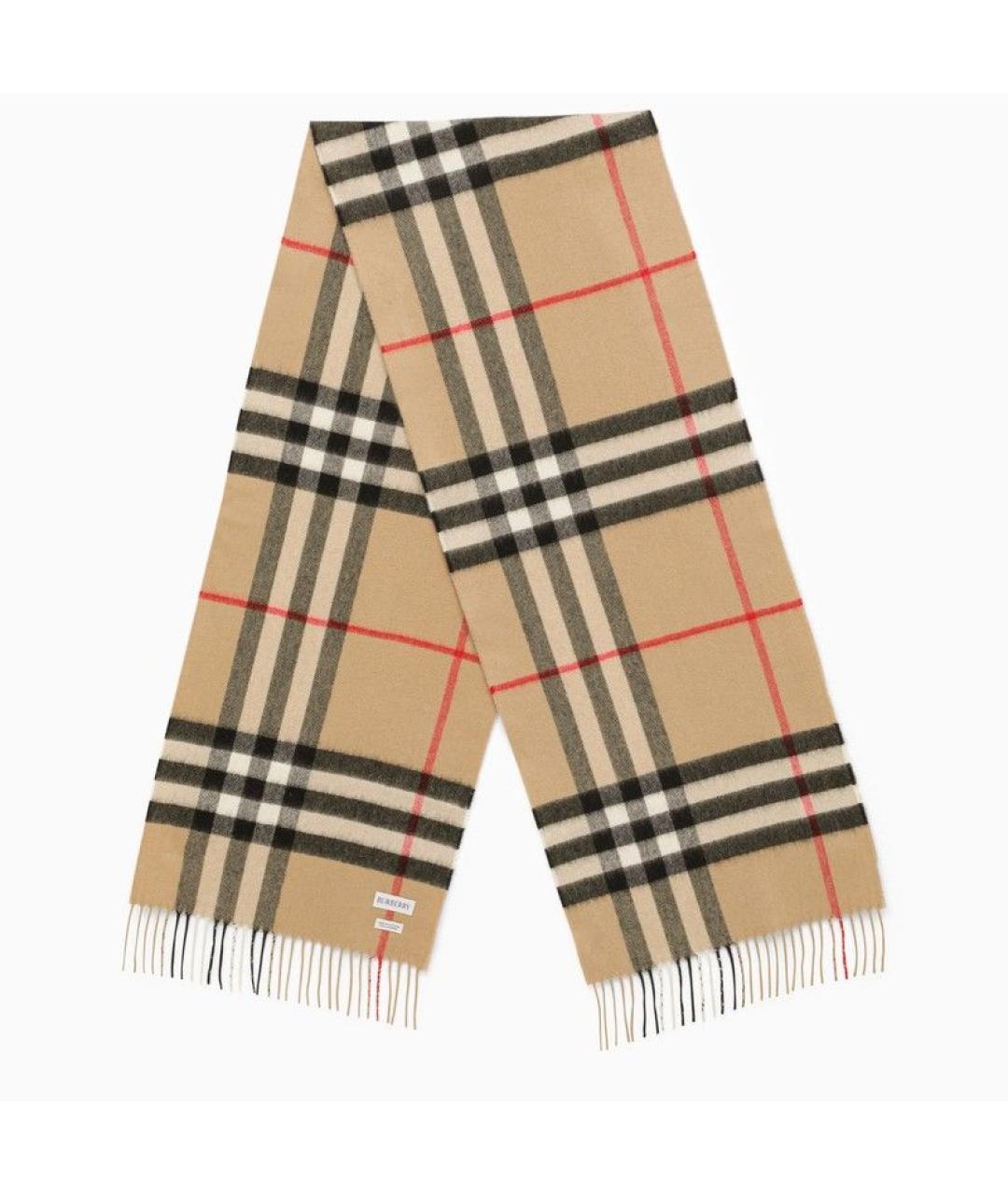 BURBERRY Бежевый кашемировый шарф, фото 7