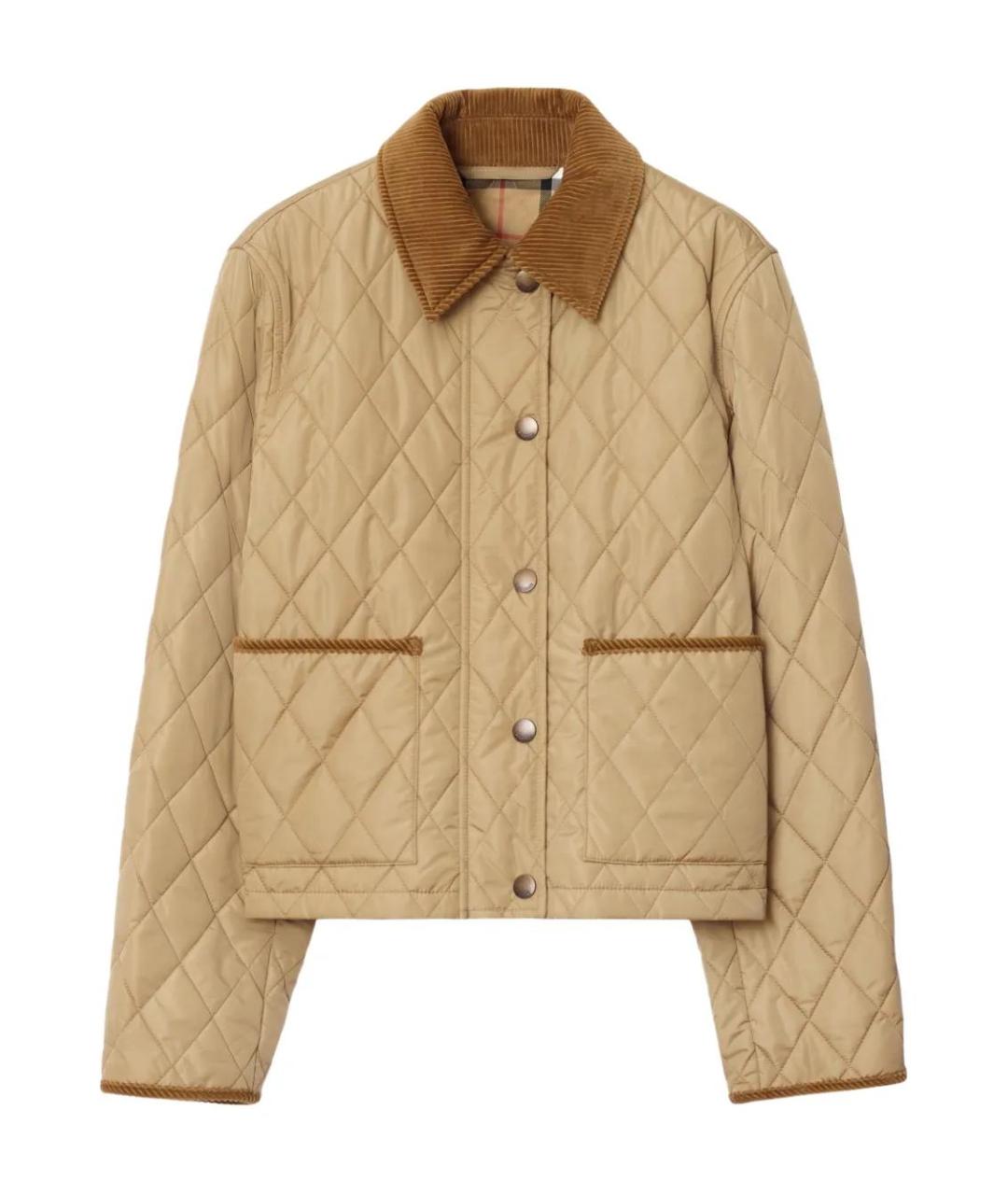 BURBERRY Бежевая полиамидовая куртка, фото 1